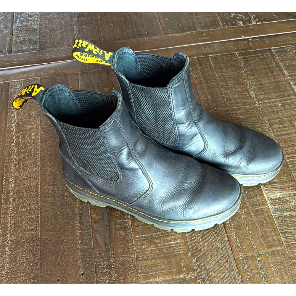 Dr. Martens Unisex Chelsea Ankle Boots Black Leather Pull-On AirWair US 9M 10L